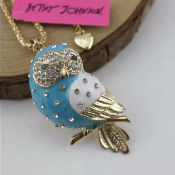 New BetseyJohnson Enamel Crystal Pendant Necklace - Picture 4 of 7